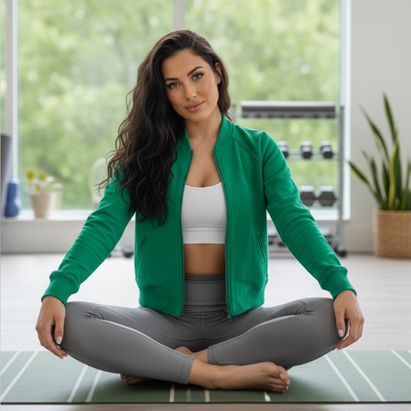 lululemon athletica Jackets & Blazers - This is a Lululemon Om Me Home yoga jacket in green Luon fabric.